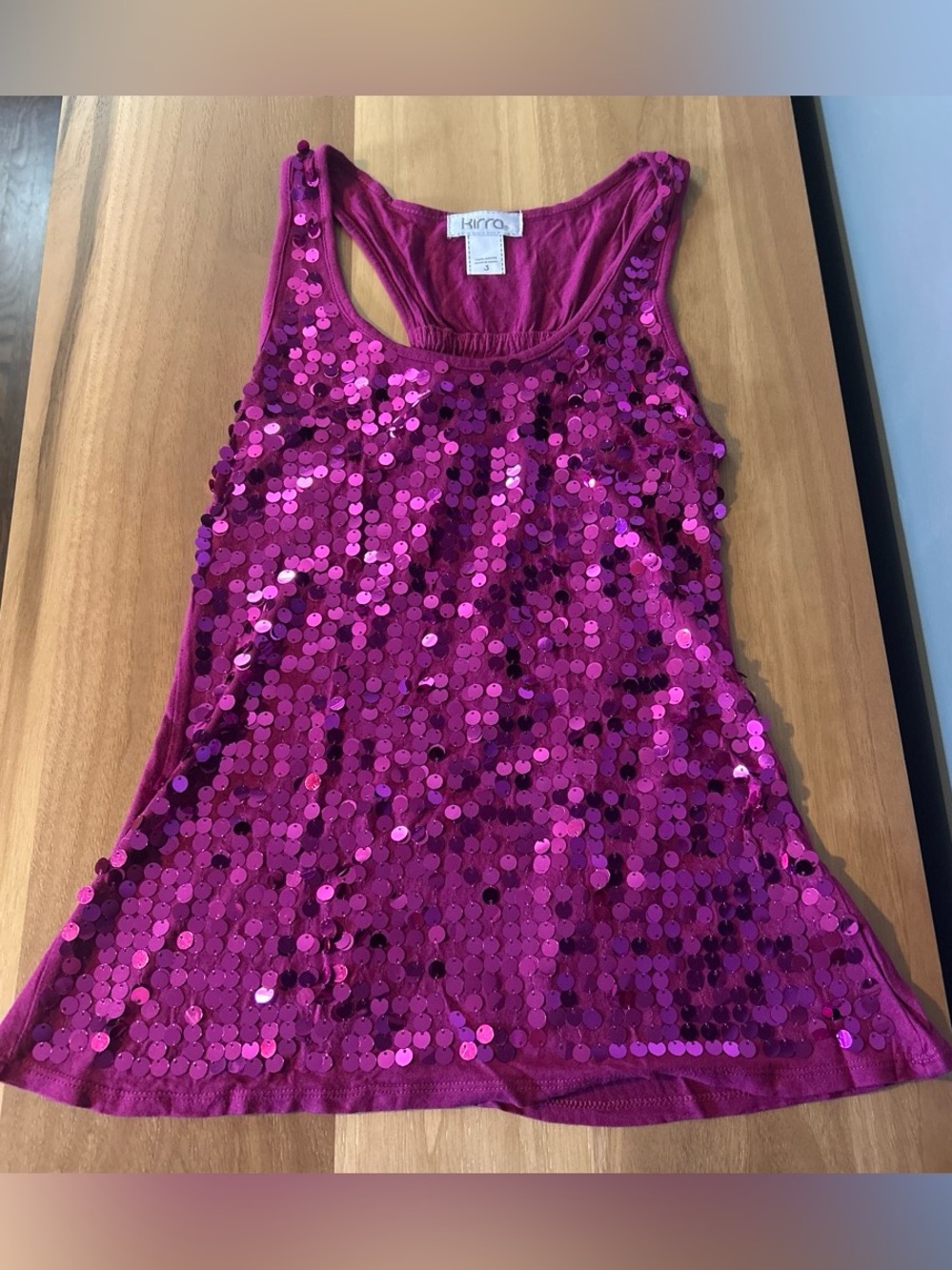 Kirra Magenta Sequin Tank Top